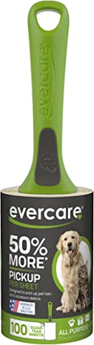 Evercare All Purpose Pet Hair Lint Roller, 100 Sheets – Reusable Sticky Roller for Pet Hair, Cat & Dog Hair Remover, Lint Remover, Pet Hair Remover for Furniture, Clothing & Cars - size: 100 Sheets