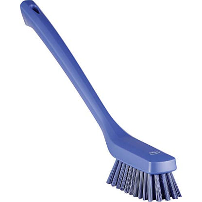 Vikan 41858 Narrow Cleaning Brush with Long Handle, 16.54", Hard, Purple