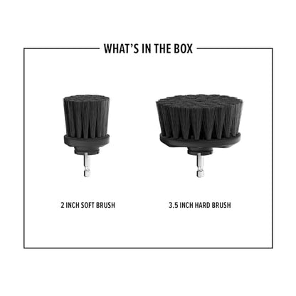 Dirt Devil Hard Bristle Cleaning Brush Set, 2 Piece, 2" and 3.5" Brushes Included, for Use on Brick, Grout, Cast Iron and More, Heavy Duty Cleaning, Scrubber Brush Drill Attachment for Cleaning - style: Hard Bristle Brush