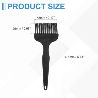 HARFINGTON 2pcs Antistatic Brush 25x55mm Portable PP Handle Nylon Anti Static Cleaning ESD Brushes for Electronics Computer Keyboard, Black