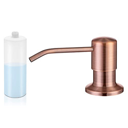 Built in Sink Soap Dispenser Lotion Dispenser for Kitchen Sink, Soap Dispenser with 17 Ounce Bottle, Soap Pump Built in Countertop Under Sink, Red Bronze - color: Red Bronze