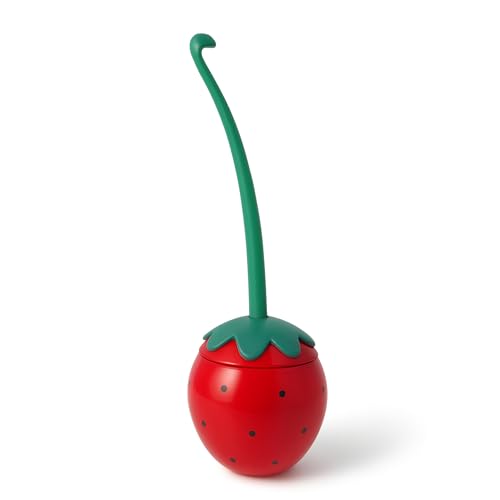 Deep & Sturdy Toilet Bowl Brush with Holder - Strawberry Bowl Brush - Durable Scrubbing - Toilet Cleaners - Household Essentials - Bathroom Cleaner - Cleaning Supplies - Household Supplies - color: Strawberry