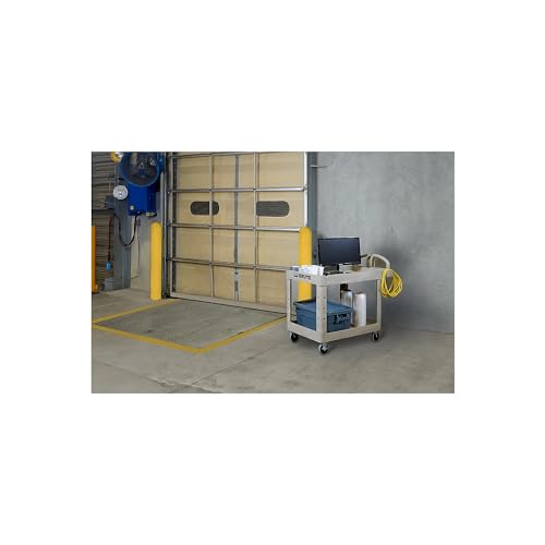 Rubbermaid Commercial Products BRUTE Heavy Duty 2-Shelf Utility/Service Cart, Medium, Lipped Shelves, Ergonomic Handle, 500 lbs. Capacity, Beige, for Warehouse/Garage/Cleaning/Maintenance - color: Beige, size: Medium, style: 2-Shelf