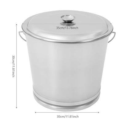 20L/21Qt/5Gal Stainless Steel Bucket Milk Metal Pail Ice Bucket Compost Bin | Kitchen Kennels Farms Scrap Food Waste Scrap Slop Storage Buckets Container Garbage Pail with Lid and Handle - size: 20L/21Qt：13.78*13.78*11.81 inch
