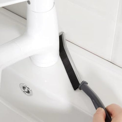 Hard Bristle Crevice Cleaning Brush - Small Scrub Brush for Toilet Grout Shower Tile Narrow Gaps - Durable Grout Brush with Ergonomic Handle