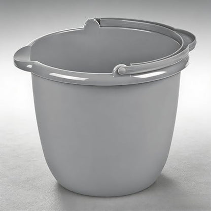 10 Qt. Spout Pail Classic Titanium,Gray Plastic Bucket with Pour Spout and Handle for Cleaning, Mopping, Gardening