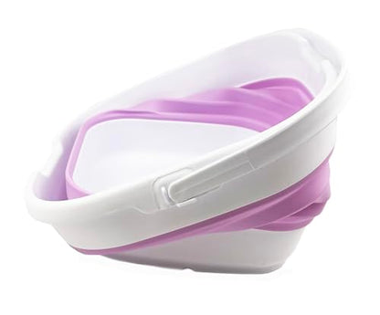 SAMMART 9.5L (2.5 Gallon) Collapsible Rectangular Handy Bucket (White/Pale Purple) - color: White/Pale Purple
