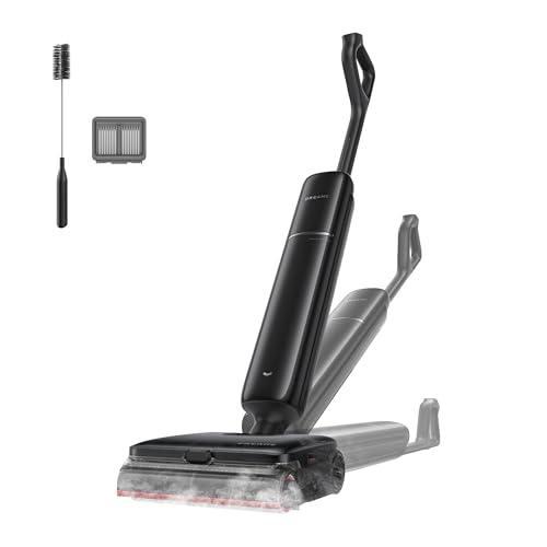 DREAME Aero Pro Steam Wet Dry Vacuum Mop, 392℉ Steam Cleaning, 28kPa Suction, 3.88in Ultra-Slim Vacuum Mop Combo, 0 Hair Tangle for Pet Owner, Heated Brush Wash, Hot Air Drying, Up to 70min Runtime