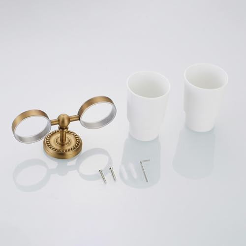 Antique Bronze Double Toothbrush Holder for Bathroom Tumble Holder Wall Mounted - color: Double Toothbrush Holder
