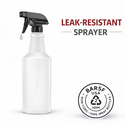 Bar5F Chemical-Resistant Spray Bottle – BPA-Free, Cleaning, Gardening, Hydrogen Peroxide, Rubbing Alcohol, Leak-Proof, Multipurpose, USA (Black (2-Pack) 16-Ounce) - style: Black (2-Pack) 16-Ounce
