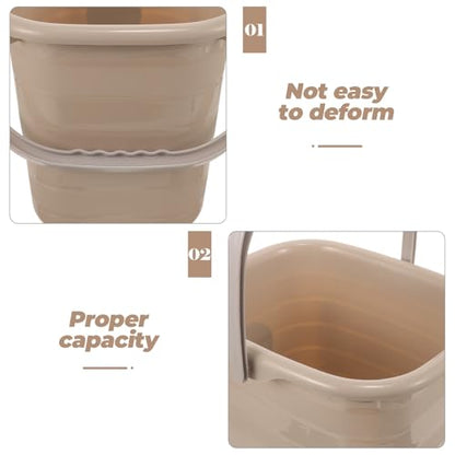 HEMOTON Plastic Bucket with Handle 11l Rectangular Small Home Water Storage Bucket Portable Multipurpose Plastic for Household Cleaning