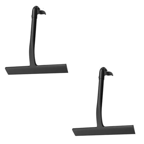 Silicone Shower Squeegee for Glass Doors, 10-Inch All-in-One Squeegee with Built-in Hook, Streak-Free Cleaner Tool for Bathroom, Window, Mirror, Tile Wall, Car, Black - color: Lygsq-black-2pcs
