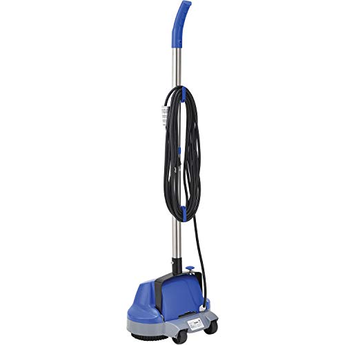 Global Industrial Mini Floor Scrubber With Floor Pads, 11" Cleaning Path, Dual Nylon Scrub Brushes, Cleans & Polishes Tile, Wood, Marble and other Hard Floors