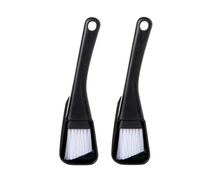 2PCs Window Track & Crevice Cleaning Brushes with Built-in Dustpan - Floor/Window Slot/Keyboard/Door Crevice Brush Set, Household Cleaning Tool Set(Black+Black) - color: Black+black