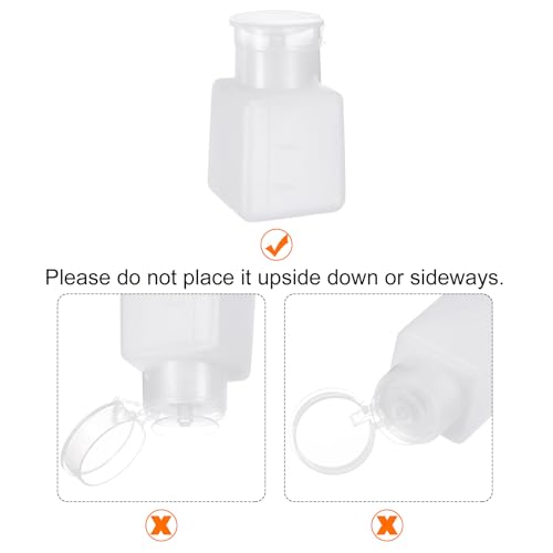 2pcs Solvent Alcohol Dispenser 150ml(5.1oz) Press Type ESD Safe Anti-Splash Liquid Dispenser Pump with Sealing plastic Lid for Alcohol, Nail Polish & Makeup Remover, White
