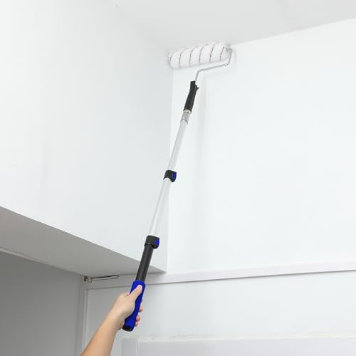 Bates- Telescopic Extension Pole, 3 Ft, Aluminum Alloy, Sturdy Multi-Purpose Extension Pole with Flip-Lock Design for Painting, Dusting and Cleaning - color: Black and Dark Blue, size: 3 Ft, 1 Pack