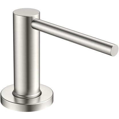 FORIOUS Soap Dispenser for Kitchen Sink, Stainless Steel Liquid Dish Soap Dispenser Pump with Top Refill 17oz Soap Bottle, Brushed Nickel Built in Sink Lotion Dispenser for Kitchen Countertop - color: Stainless Steel