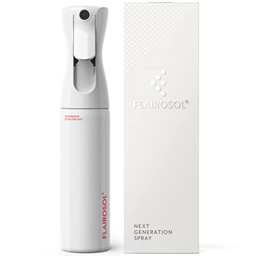 FLAIROSOL - The Original, Spray Bottle for Hair, Continuous Ultra Fine Water Mist Sprayer for Hairstyling, Barbers, Salons, Cleaning, Plants, 10.1oz/300ml (White Bottle-Coral Print) - color: White Bottle - Coral Print