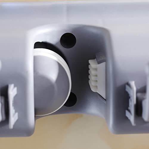 LIFKOME Waterproof Wall Broom Holder Sturdy Mop Brush Hanger Non-slip Design 5 Positions 6 Hooks for Home Use - color: Light Grey