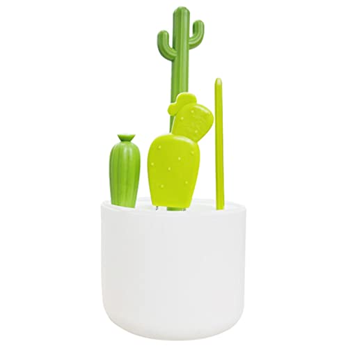 Bottle Cleaning Brush Set, Cartoon Cactus Baby Bottle Brush Kit, Cute Water Bottles with Straw Brush, Bottle Cleaner for Washing Narrow Neck Beer Bottles