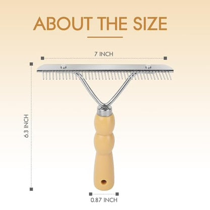 Metal Handheld Carpet Rake for Fluffy Plush, Pet Hair Removal Tool, Reusable Cat & Dog Hair Remover Comb, Brush Scraper Broom for Shag Rugs, Home Cleaning - Efficient Pet Hair Pickup