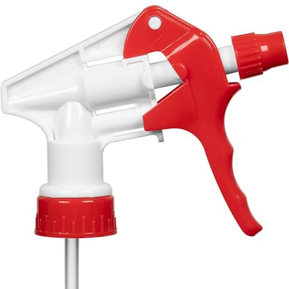Heavy Duty Universal Trigger Sprayer Replacement for 32 oz Sprayer Bottles, 9 1/4" Dip Tube, 28-400 Neck Finish - 6 Pack (Red) - color: Red