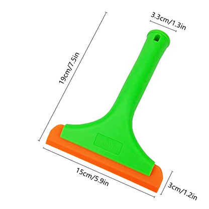 Super Flexible Silicone Squeegee, Auto Water Blade, Water Wiper, Shower Squeegee, 5.9'' Blade and 7.5'' Long Handle, for Car Windshield, Window, Mirror, Glass Door - color: Green
