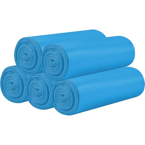 5 Rolls Small Trash Bags - 100 Counts Durable 4 Gallon Small Garbage Bags for home office kitchen Bathroom Bedroom Trash Can liners（Blue） - color: 100 Count Blue