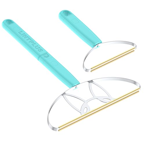 MAX & Pro LINTPLUS Pet Hair Remover Bundle-2-in-1 Adjustable & Fixed Handle Duo, Large + Compact Tools for Carpets, Furniture, Cars, and Tight Spaces