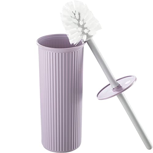 Superio Ribbed Collection - Decorative Plastic Toilet Bowl Brush and Holder Set, Lilac Purple (1 Pack) Cleaner Scrubber for Bathroom - color: Lilac, size: Toilet Brush (Pack of 1)