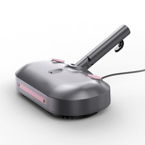 F6 Steam Mop Electric Rotating Steam Mop Head Pink, Large Tank, 23FT Cord, LED Headlights