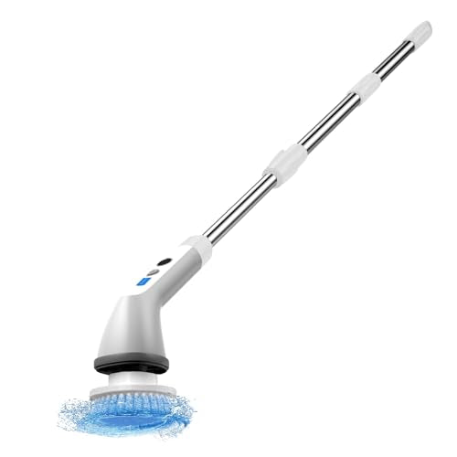 Electric Spin Scrubber, 2024 New Cordless Cleaning Brush，2-Speed Adjustable,Shower Scrubber for Bathroom Car Floor Tile Cleaning Squeegees