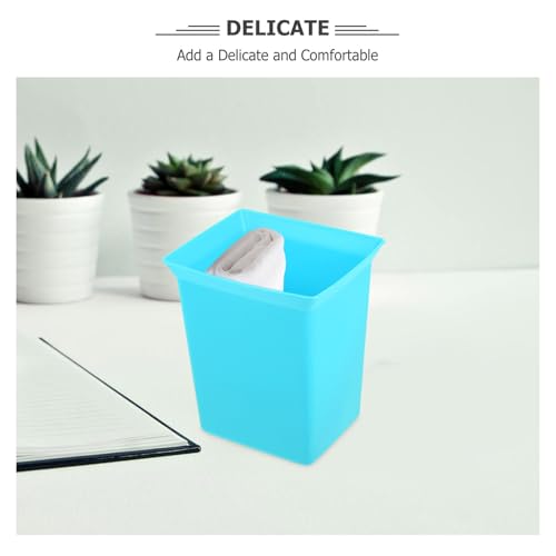 Outanaya Portable Cleaning Basket with Handle Plastic Storage Organizer Bin Sky Blue Compact Utility Caddy for Hotel Room Household Supplies