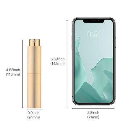 Tekson 10ml Travel Perfume Atomizer Refillable, Mini Cologne Spray Bottle Empty, Small Coffee Spray Bottle (Gold) - color: gold