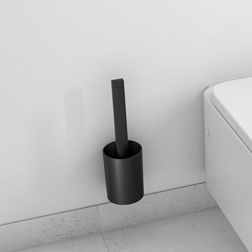 hansgrohe WallStoris Modern Toilet Brush Holder in Matte Black, 27927670 - color: Matte Black