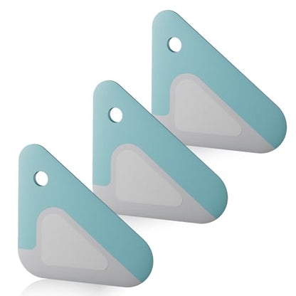 Food Scraper, 2-in-1 Pot and Pan Dish Scraper, Nylon and Silicone, Kitchen Scraper Tools for Cast Iron Skillets, Cookware, Dishes, Pans and Pots, Heat Resistant, Set of 3 - Blue - color: Blue