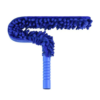 Shkalacar Ceiling Fan Cleaner Duster, RV Awning Mop with Bendable Pad Extension Pole, Circle Shape Microfiber Reusable Duster & Flexible Brush for Cleaning Home Camper Trailer Truck