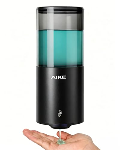 AIKE Automatic Wall Mount Liquid Soap Dispenser for Home and Commercial Bathroom 13.5oz IPX7 Waterproof,Matte Black Stainless Steel - color: Matte Black Stainless Steel