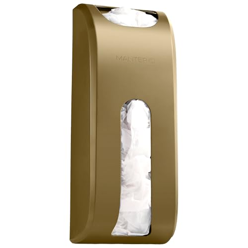 Manterio Wall Mount Plastic Bag Organizer | Durable Plastic Grocery Bag Saver | Smudge Proof, Fingerprint Resistant - color: Gold