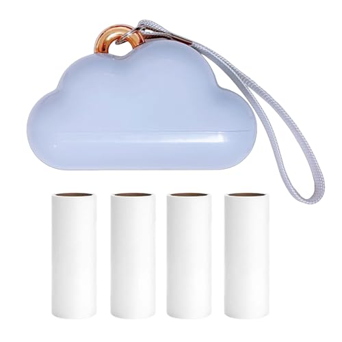 Portable Lint Roller 150 Sheets Travel Size, Mini Lint Roller for Clothes and Reusable Pet Hair Remover, Cute Small Sticky Dust Remover Refillable - color: Blue