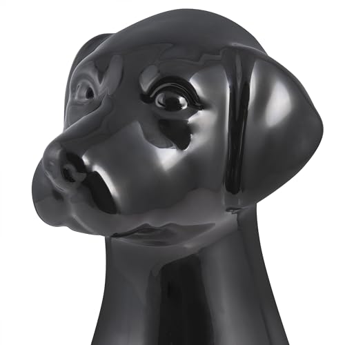 Black Labrador Ceramic Toilet Brush Holder with Plastic Brush Set by Allure Home Creation - color: Black Labrador