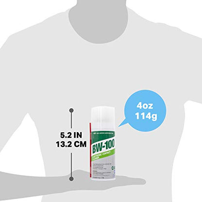 BW-100 Non-Flammable Electronic Contact Cleaner Aerosol Spray - Safely Cleans Joysticks, Computers, PCB and More - Removes dust, Dirt and contaminants on Contact-Quick Dry | 4oz/114g | Pack of 3 - size: 4 Ounce (Pack of 3)