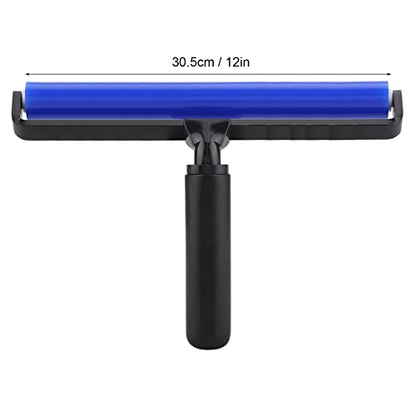 Dust Removal Roller, Blue Silicone Manual Roller Antistatic Cleaner Tool Silicone Roller Screen Film Roller Manual Cleaner Tool for Household Bedroom Living Room Office (12 Inch)