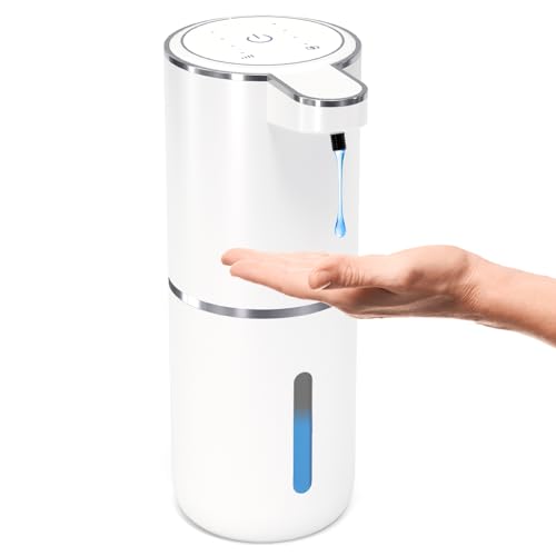 Automatic Soap Dispenser Touchless,Liquid Hand Soap Dispenser 12.8oz USB 4levels Adjustable Dispenser Electric Wall Mounted Smart for Bathroom and Kitchen Dish Soap，Easy for Toddlers(White) - color: White 1, size: Liquid