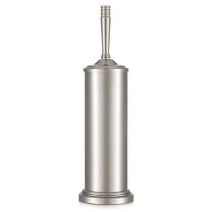 Stain Nickel Toilet Brush and Holder Set, Stainless Steel Toilet Brush for Bathroom,Heavy Duty Silver Toilet Bowl Brush,Deep Cleaning Modern Toilet Cleaner Brush -Space Saving, Covered Brush - color: Satin Nickel