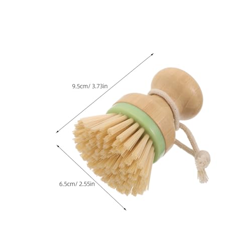 Dish Scrub Brush - Palm Brush with Ergonomic Wood Grip & Non-Scratch Medium Stiff Bristles for Cleaning Dishes, Pots, Pans, Kitchen Sink, Daily Dishwashing
