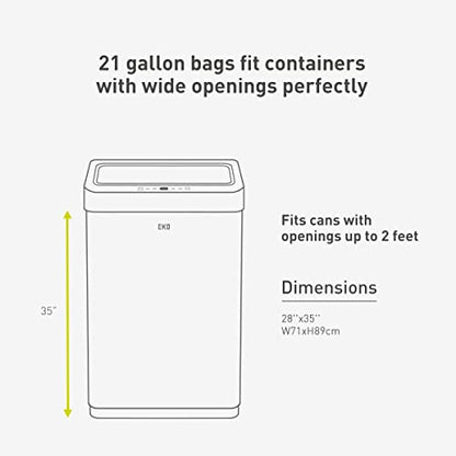 EKO 21 Gallon / 50-90 Liter, 60 Count Drawstring Trash Bags, Extra-Strong Unscented Garbage Bags, Easy-Dispense Roll for Kitchen & Household Use, Code G, White - size: 60 Count (Pack of 1), style: 21 Gallon Bags/Code G