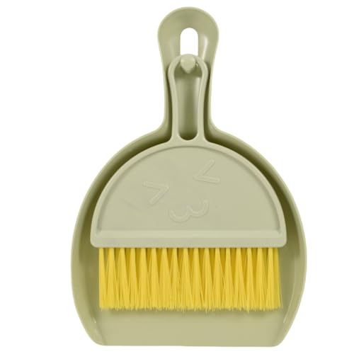 Small Broom and Dustpan Set,mini Compact Portable, for Home, Sofas, Kitchen countertops, Storage Shelves, Office desks, bathrooms, and pet Areas (Green) - color: Green