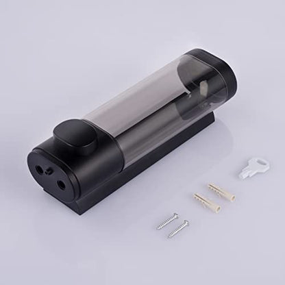 300ml Soap Dispenser Wall Mount, Manual Hand Shampoo Shower Gel Dispenser Lotion Container for Bathroom Kitchen, 1 Chamber Shampoo and Conditioner Dispenser Black