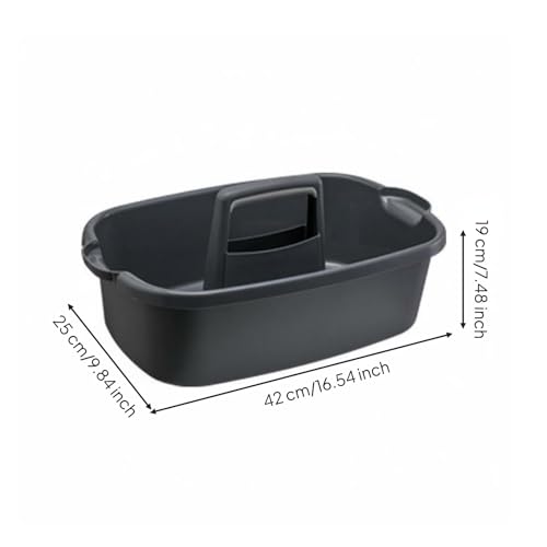 Qianly Cleaning Bin Large Capacity Utility Tool Basket Wear-Resistant Handled Storage Tote for Cleaners, Under Sink, Dark Gray - color: Dark Gray